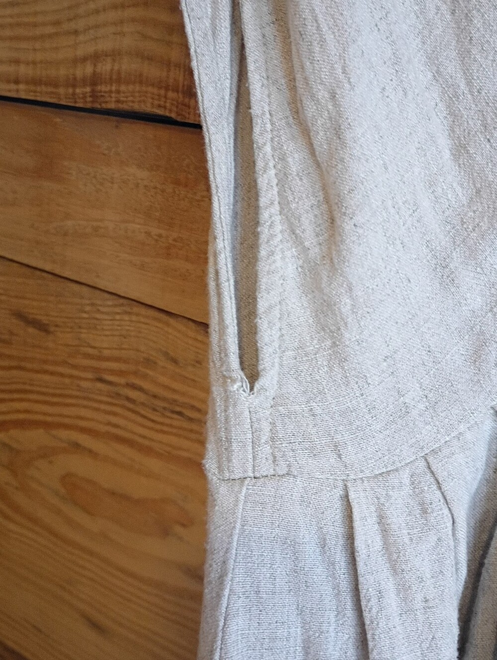 Dress Forum Beige Linen-Blend Corset Waisted Cottage Core Milkmaid Work - Picture 6 of 13